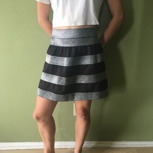 Vintage Black and Silver Mini Skirt